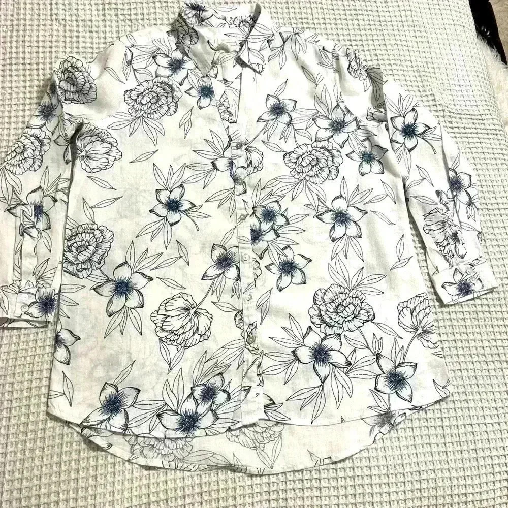 Rachel Ashwell 100% Linen Blouse Size M